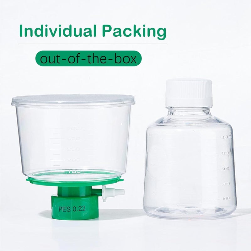 Scienfocus lab 250ML Vacuum Filter Units with 0.22um PES Membrane, Filter Membrane Diameter: 50mm,Individually Wrapped (250mL - 0.22um PES) - Image 5